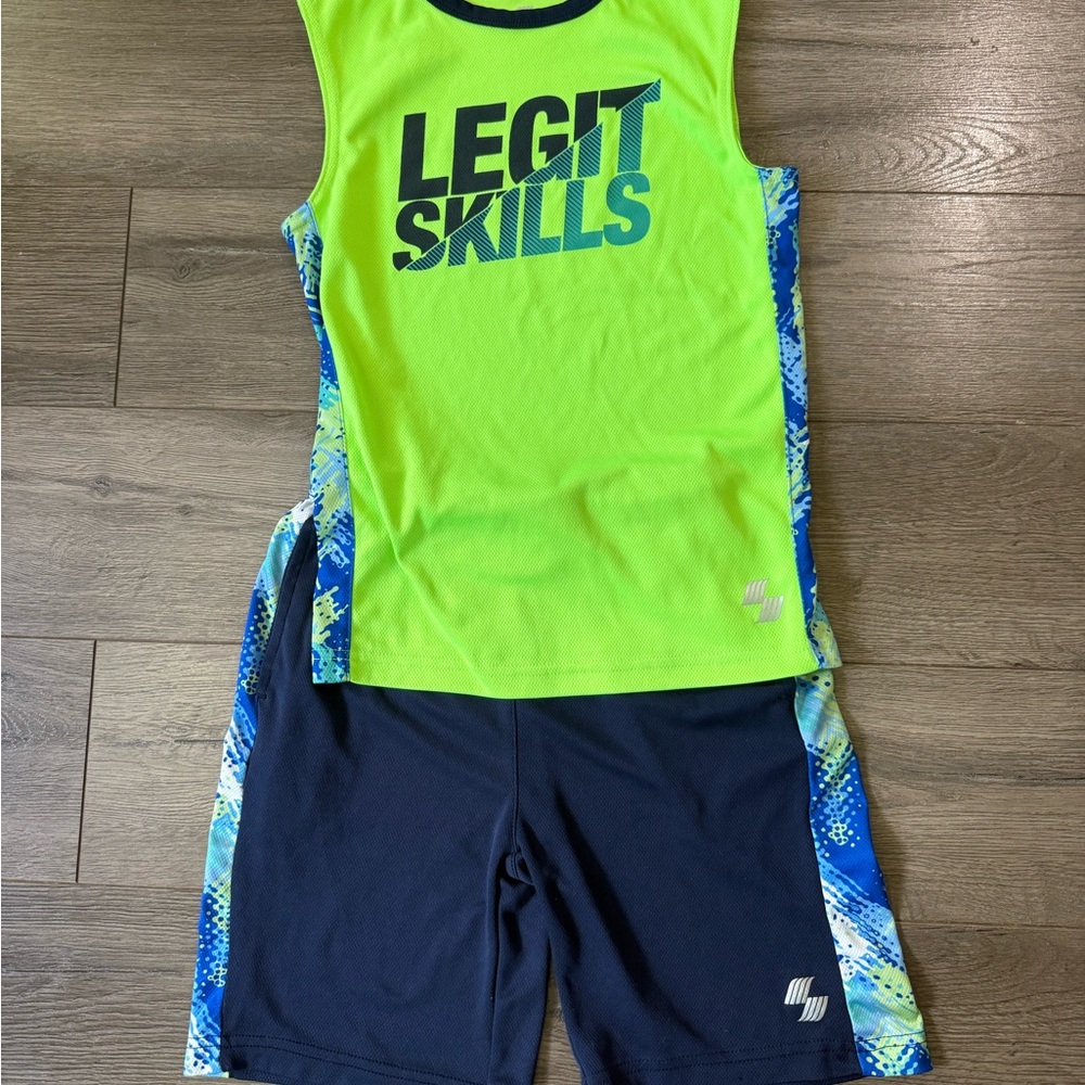 Kids Neon Green and Blue Matching Set